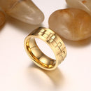 Trendy Golden Gear Ring Rotatable Silver Color Stainless Steel Rings for Men