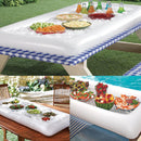 PVC Inflatable Pool Beer Table Dining Food Serving Pad Outdoor Ice Mat Water Party Play