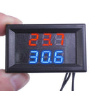 DC 4V-28V Mini Dual Display Digital Thermometer With Dual NTC Waterproof Metal Probe Temperature Sensor Tester for Car Room Indoor