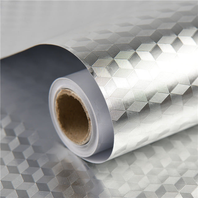 Self-adhesive Wallpaper Kitchen Oil Stickers Cabinets Fume Wall Stickers High Temperature Dustproof Moisture-proof Waterproof Aluminum Foil Stickers