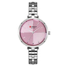 CURREN 9043 Simple Style Ladies Wrist Watch Stainless Steel Band Quartz Watches
