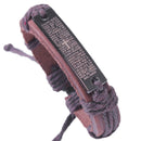 Cross Scripture Religious Manual Laser Leather Bracelet