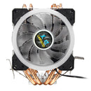 Aurora Colorful Backlit 3 Pin 2 Fans 4 Copper Tube Dual Tower CPU Cooling Fan Cooler Heatsink for Intel AMD