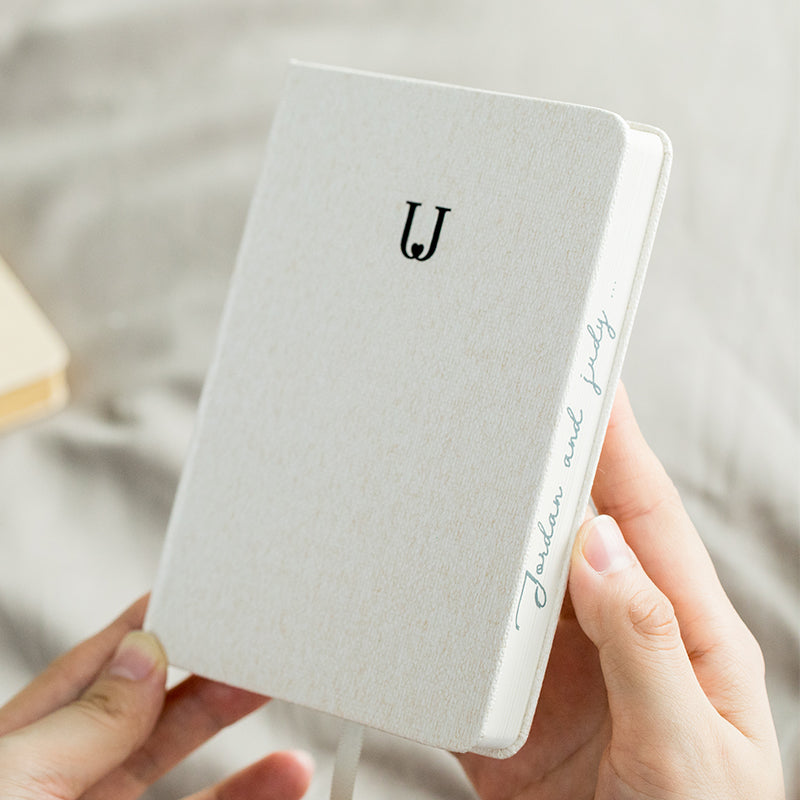 Jordan&Judy JJ-YD0032 Linen Hard Cover Notebook Business Journal Freenotes Diary Notepad Letter U Notebook For Taking Notes Drawing Painting Office School Supplies Stationery Gifts