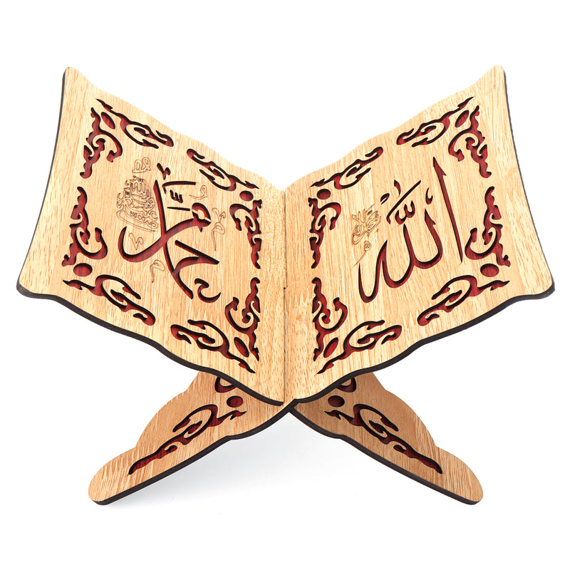 Wooden Bookshelf Eid Bible Stand Wood Carved Book Stand Home Decoration
