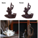 Hand Ceramic Backflow Waterfall Smoke Incense Burner Censer Holder Decor + Cones