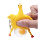 Vent Chicken Egg Laying Hens Crowded Stress Ball Key chain Kids Squeeze Baby Key Ring Spoof Toys