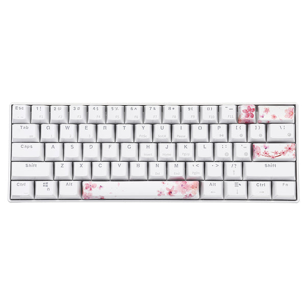 Five-sided Dyesub PBT OEM Profile sakura Space Bar 6.25u Novelty Keycap + ESC Enter Keycaps