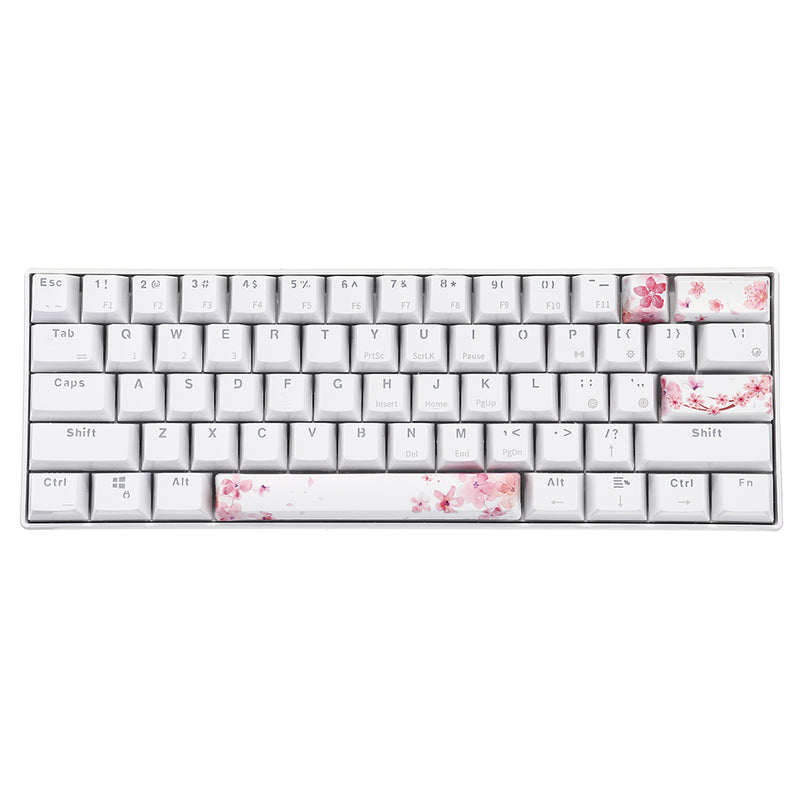 Five-sided Dyesub PBT OEM Profile sakura Space Bar 6.25u Novelty Keycap + ESC Enter Keycaps