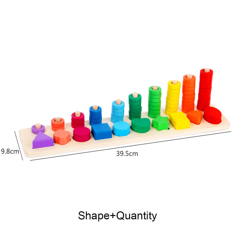 Children Wooden Montessori Materials Learning To Count Numbers Matching Digital Shape Match Early Education Teaching Math Toys