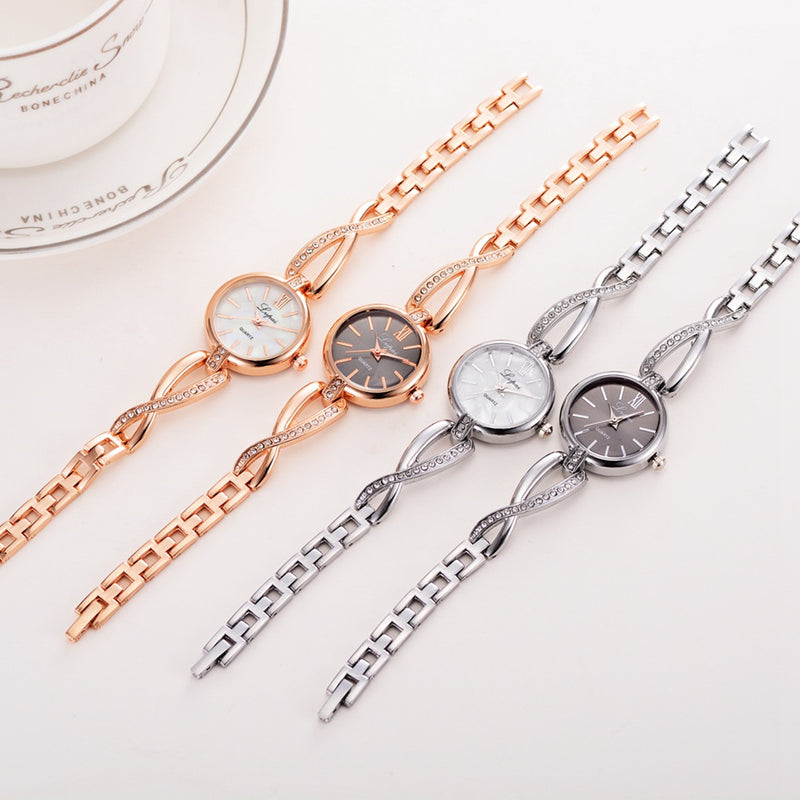 LVPAI P119 Crystal Casual Style Women Bracelet Watch Dress Ladies Quartz Watch