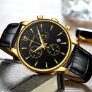 CRRJU 2272 Fashion Leather Strap Japan Movement Calendar Waterproof Men Quartz Watch