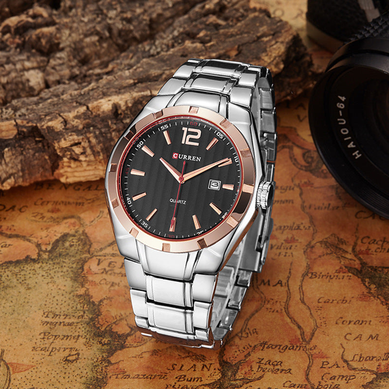 CURREN 8103 Waterproof Calendar Men Wrist Watch Full Steel Band Quartz Watches