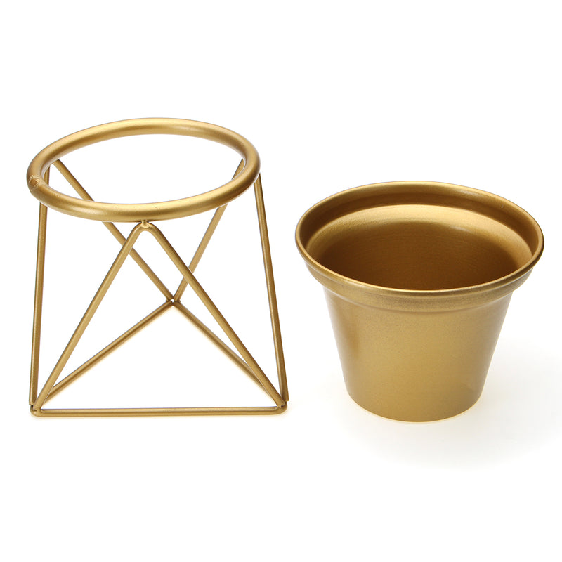 Home Garden Golden Flower Pot Plants Display Stand Planter Desk Rack Shelves Organizer