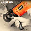 LOMVUM 600W Electric Impact Drill Hammer Screwdriver Home Power Rotary Tools DIY