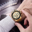 LONGBO 80522 Luminous Display Fashion Full Steel Strap Waterproof Business Men Quartz Watch