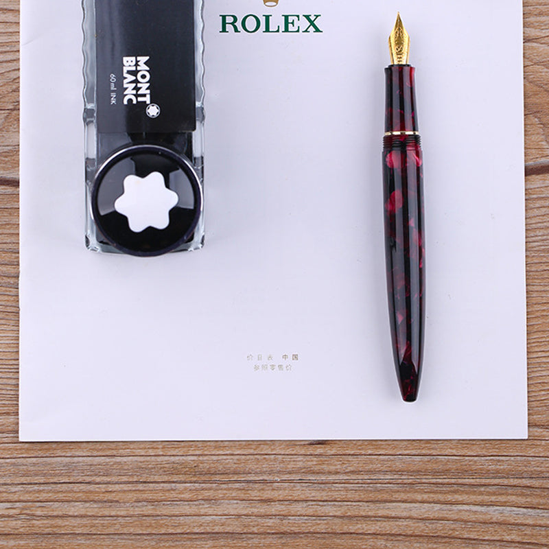 Moonman M100 Acrylic Resin Creative Fountain Pen Schmidt Converter and Fine Nib 0.5mm Ink Pen Gold Trim Writing Gift Pen