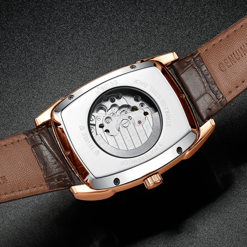 TEVISE T802B Business Style Men Wrist Watch Moonphase Date Display Automatic Mechanical Watch