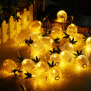 Battery Operated 10LEDs Metal Pineapple Shaped Warm White Indoor String Light For Christmas