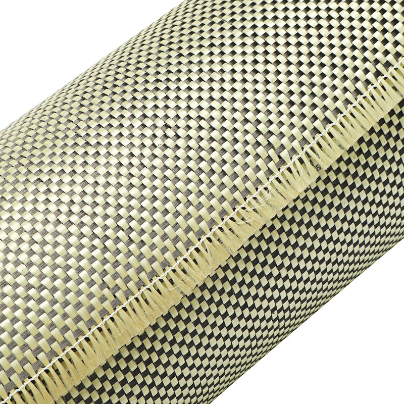 1m 3K 200g Yellow Carbon Fiber Hybrid Fabric Cloth Plain Weave Cloth High Strength for Building Bridge Construction Repair