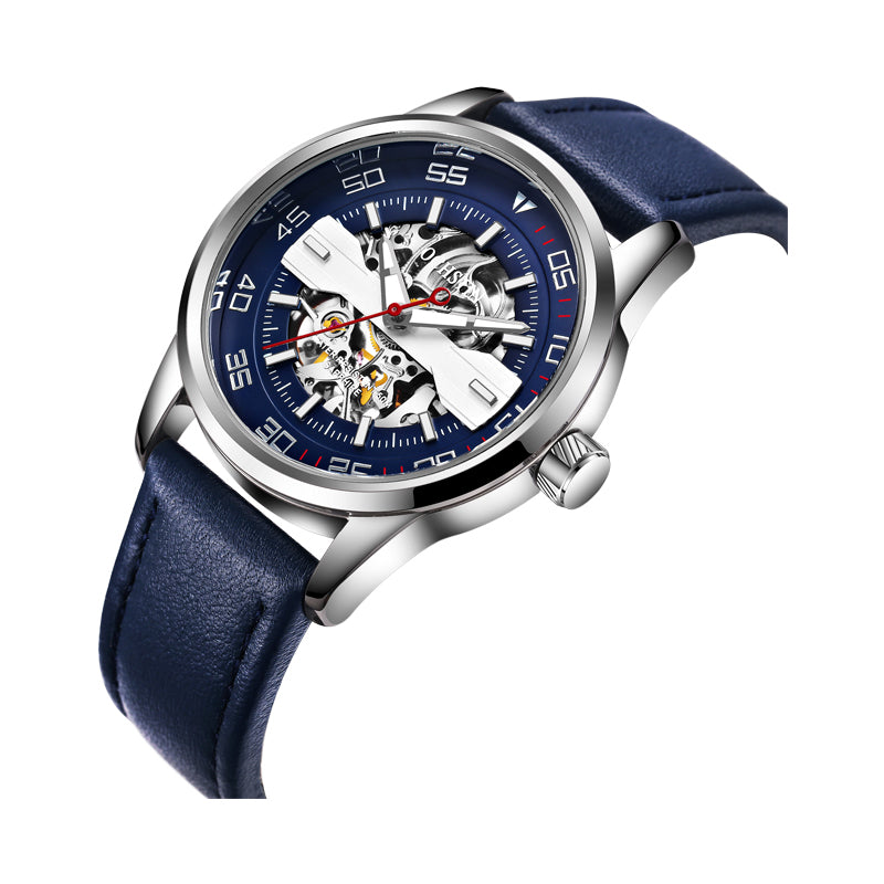 OCHSTIN 62002 Automatic Mechanical Watch Business Style Leather Strap Men Watches