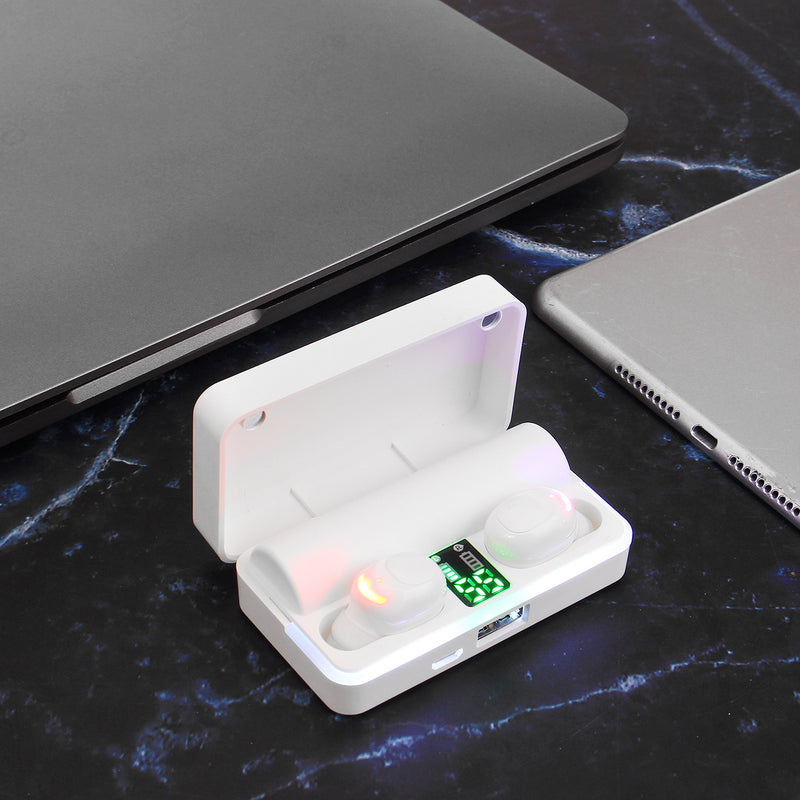 Portable TWS bluetooth 5.0 Earphone Wireless Earbuds 6D Heavy Bass LED Display IPX7 Waterproof Headphone with Mic for iPhone Xiaomi Huawei