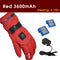 Waterproof Electric Battery Heating Heated Gloves Thermal Winter Warmer 2600/3600mAh