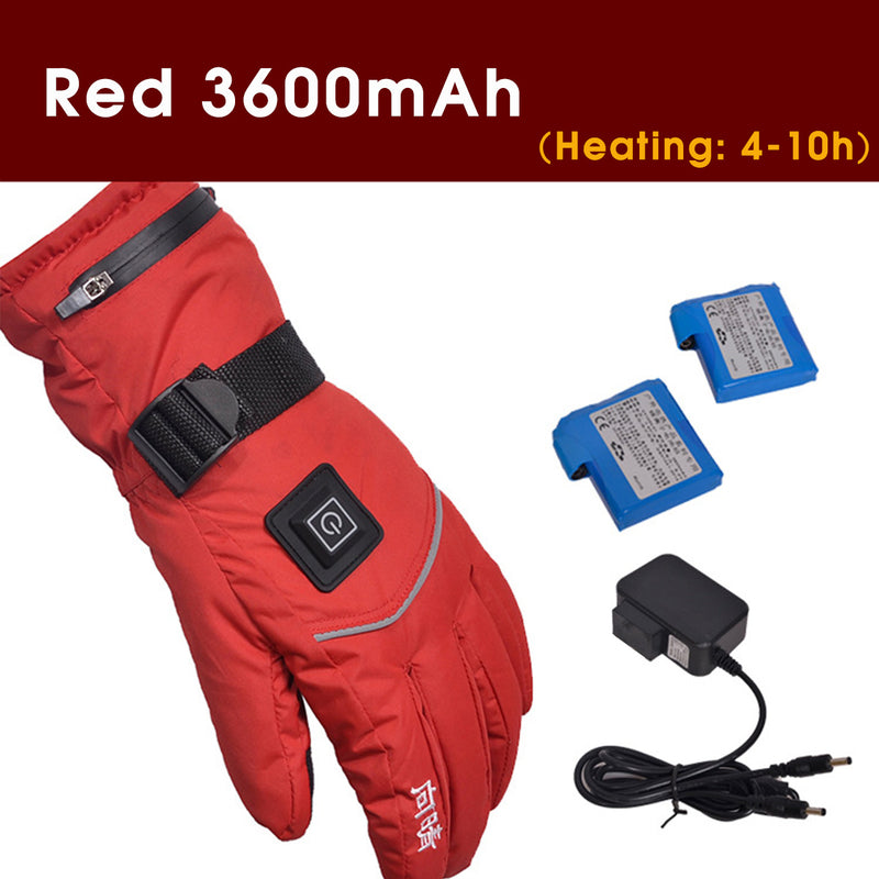 Waterproof Electric Battery Heating Heated Gloves Thermal Winter Warmer 2600/3600mAh