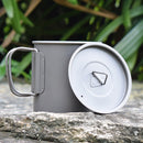 Campleader 450ml Titanium Cup Foldable Handle Water Drinking Mug With Cover Outdoor Camping