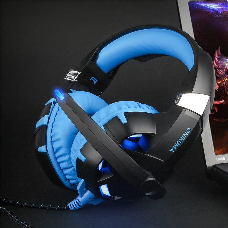 K2 3.5mm Gaming LED Light Headphone USB 7.1 Stereo Surround Sound Computer Headset Headband with Mic