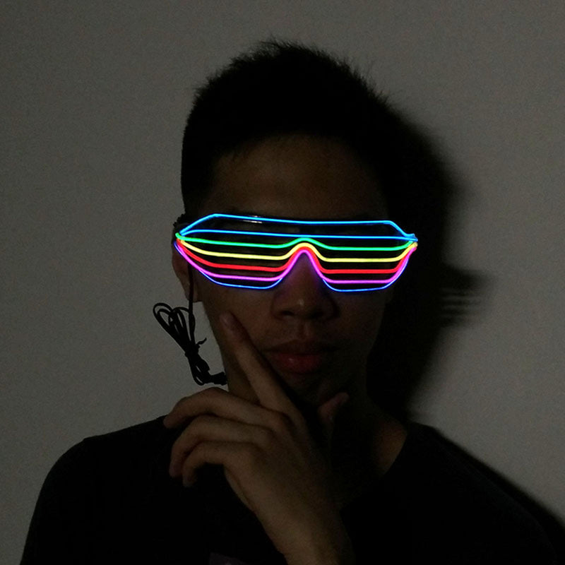 4 Modes LED Glow EL Glasses Party Flashing Festival Neon Wire Bar Party Light Up Goggles
