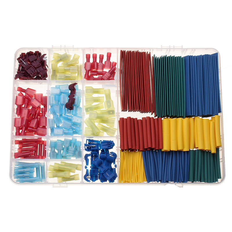 Soloop 385pcs Combination NylonTerminal Heat Shrinkable Tube With Stickers