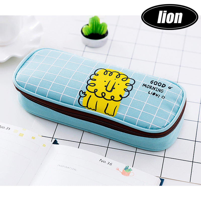 Creative Student Pencil Case Korea Pencil Bag Cute Lion Pencil Box Animal World Large Capacity Stationery School Supplies Pencil