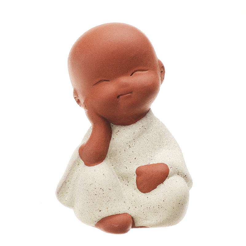 4Pcs Tea Pet Ceramics Statue Monk Figurine Chinese Crafts Ornament Decorations