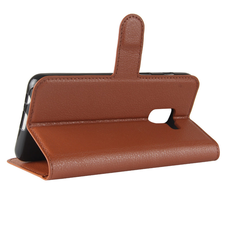 Litchi PU Leather Flip Card Slots Bracket Wallet Case for Samsung Galaxy A8 2018