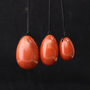 3Pcs Drilled Natural Smokey Quartz Crystal Yoni Egg With Storage Pouch Cords Manual Massager