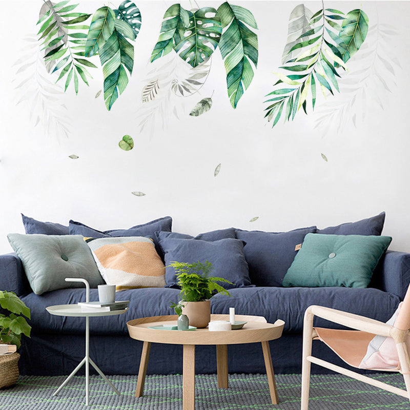 Miico FX82019 2 PCS Botanic Leaves Wall Sticker Decorative Sticker Removable Sticker DIY Sticker