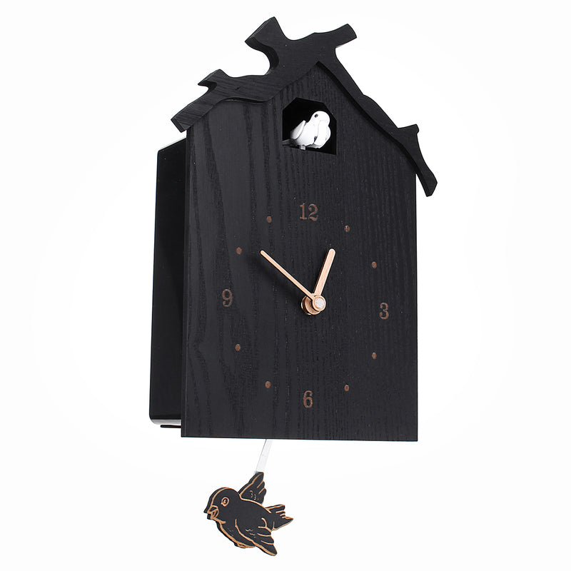 Antique Wall Cuckoo Clock Black DIY Home Christmas Holiday Gift Presents Retro Minimalist Creative Pendulum