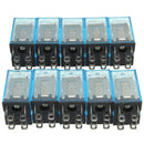 10 Set Coil Power Relay LY2NJ 12V DC DPDT 8 Pin HH62P JQX-13F With Socket Base