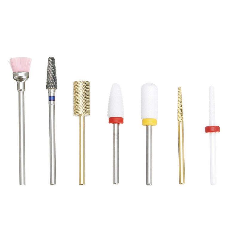 7Pcs/Set Tungsten Steel Drill Bits Files Nail Art Manicure Machine Pedicure Tools