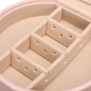 Portable Travel Round Multi-Layer Jewelry Box Leather Stud Earrings Jewellery Ornaments Storage Case