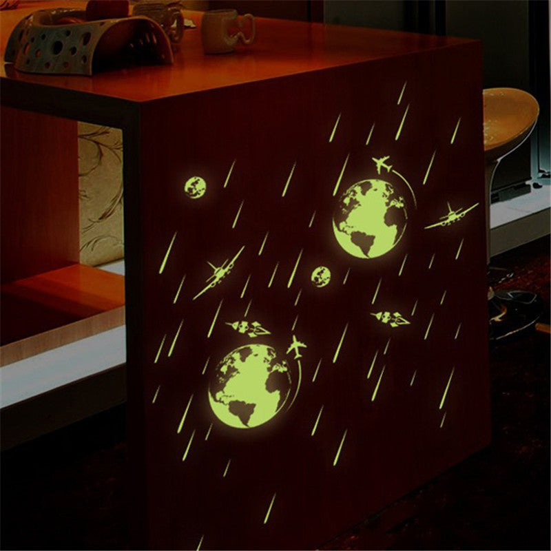 Cartoon Universe Meteor Shower Luminous DIY PVC Wall Sticker Kids Room Home Decor Art Mural Decal