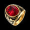 Trendy Red Glass Titanium Steel Ring Gold Plated Ball Ring for Men Women