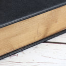 Small vintage ultra-thin leather notepad with gold rim Notebook