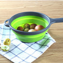 Folding Collapsible Fruit Vegetable Strainer Handle Colander Draining Basket Camping Picnic