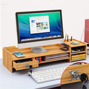 Multi-function Desktop Monitor Stand Computer Laptop Screen Riser Wood Shelf Desk Storage Holder with Lock