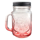 Fashion Graduated Color Glass Drinking Jar Cup Bottle 500ml