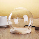 12cm Glass Dome Ball Cloche Globe Bell Jar Tealight Flower Cover Stand Display Room Decorations