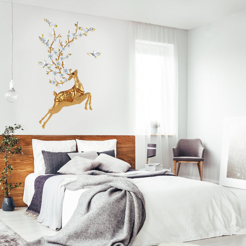 Miico SK9345 Golden Deer Painting Sticker Wall Sticker Home Decorative Sticker Removable Sticker