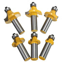 6pcs 1/2 Inch Shank Round Over Router Bit Set Tungsten Wood Working Tool